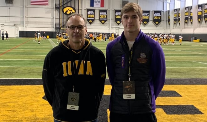 Class of 2021 in-state linebacker Caleb Bacon visited the Iowa Hawkeyes on Saturday.