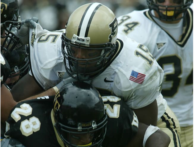 Shaun Phillips was dominant at defensive end for Purdue from 2000-03. 