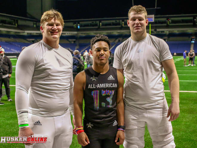 NU signees Ty Robinson, Wandale Robinson and Bryce Benhart at the All-American Bowl.