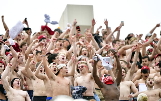 The craze of Section 19 and a hoard of shirtless college guys waving said shirts above their heads like maniacs began right before half of last year's contest.