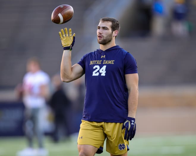 Returning Notre Dame linebacker Jack Kiser's age will match his uniform number (24) next season.