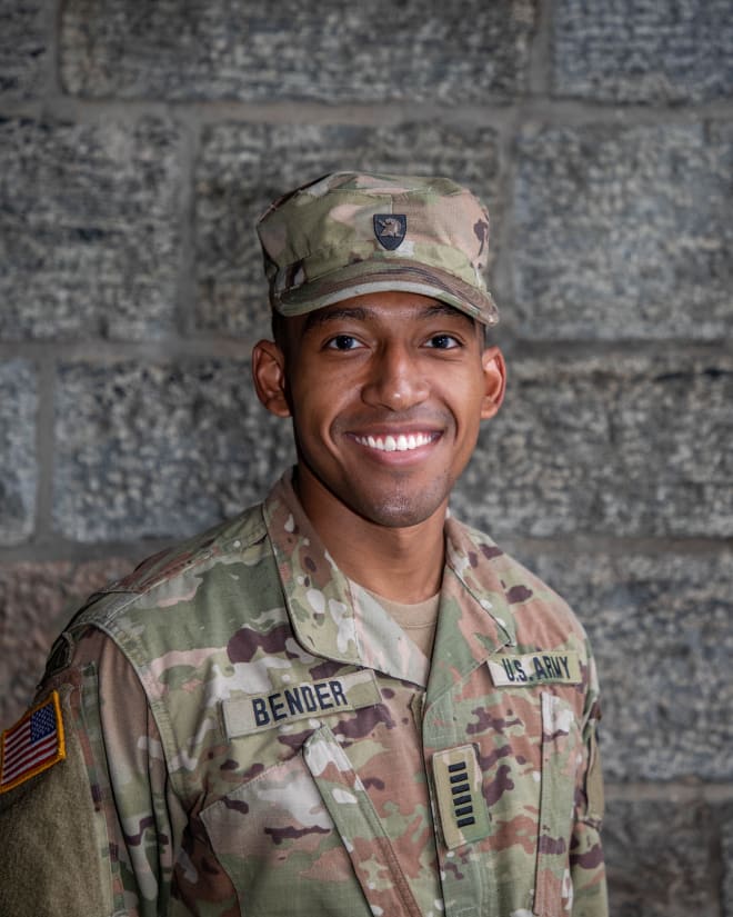 Army West Point track & field captain Tyrese Bender 