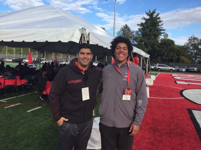 Franks poses with Marco Battaglia during his recent RU visit