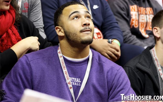 Pickerington (Ohio) Central defensive tackle Karter Johnson, during his visit to Indiana on Feb. 3