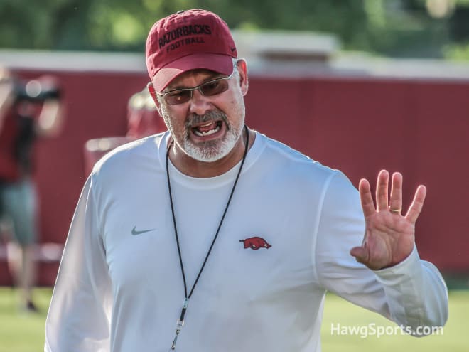 Is one-year secondary coach Paul Rhoads next in line to call defensive plays at Arkansas?