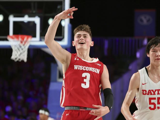 Connor Essegian has scored in double figures in 21 games this season for Wisconsin, including 15 Big Ten games.