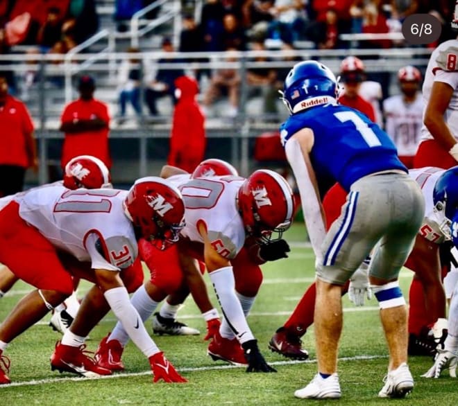 2025 three-star tight end Jayden Savoury (No. 31) lines up for Orchard Lake St. Mary's. (Photo courtesy of Jayden Savoury)