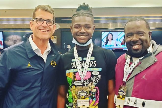 In-state linebacker Aaron Alexander committed to Michigan Wolverines football recruiting, Jim Harbaugh.