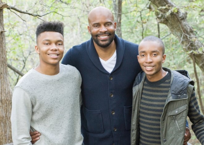 Martin with his sons Josh (left) and Chase