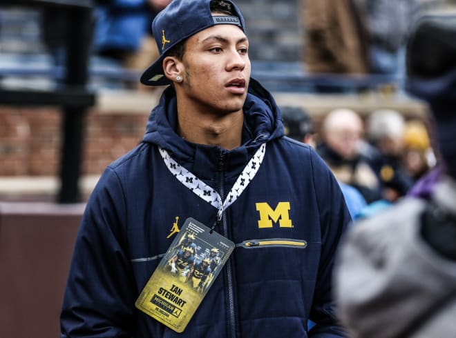 Four-star athlete Ian Stewart is definitely high on Michigan and plans to be around Schembechler Hall a lot moving forward.
