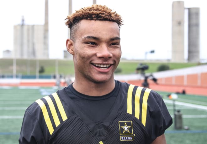 Demetris Robertson hosted Brian Kelly for an in-home visit on Monday.