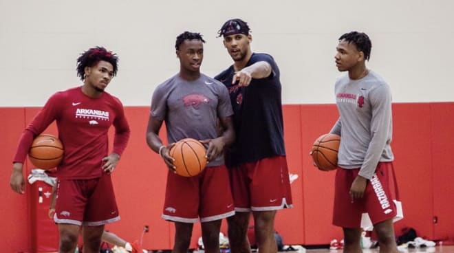 Razorbacks Desi Sills, Davonte Davis, Vance Jackson, JD Notae (from left to right).