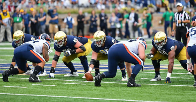 The interior of Notre Dame's offensive line needs to display its continued improvement versus Bowling Green.