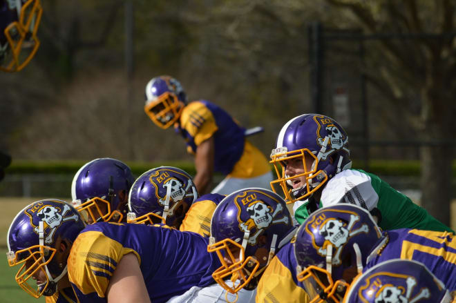 Geep Wade's East Carolina offensive line is getting a little better each day as spring camp rolls on.
