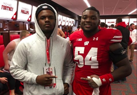 Jake Chaney (left) during a visit to Wisconsin in the fall of 2019. 