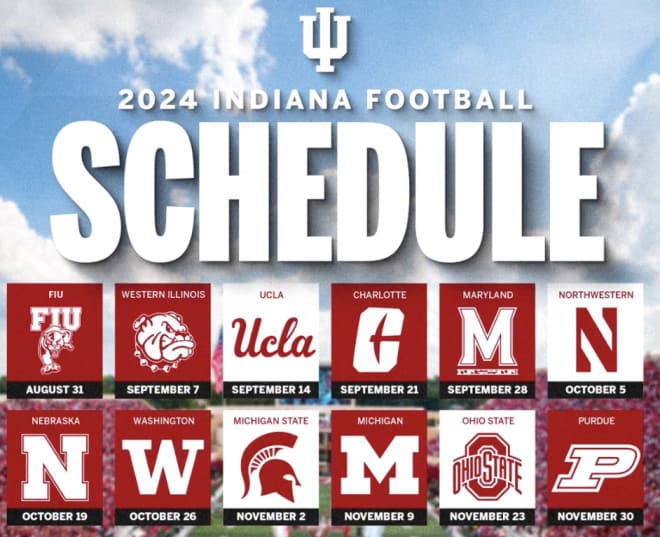 Indiana football's 2024 schedule released by Big Ten TheHoosier Indiana Hoosiers Football