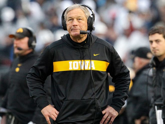 Iowa head coach Kirk Ferentz and his Hawkeyes lost the defensive battle to the Michigan Wolverines Saturday.