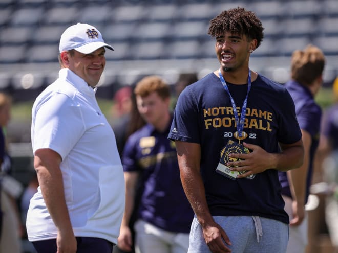 Notre Dame offensive tackle commit Styles Prescod, right, received a four-star rating from Rivals following his senior season.