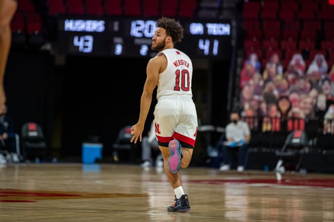 Nebraska senior guard Kobe Webster.