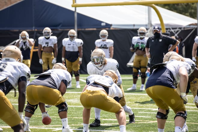 Notre Dame resumed on-field practice Thursday after starting conditioning work early in the week.