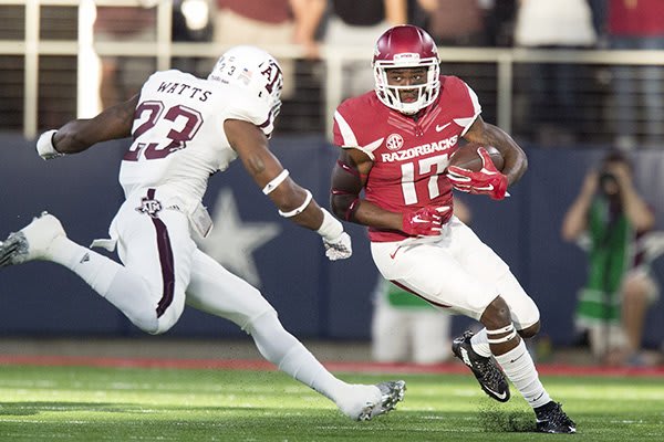 Robinson in a game vs. Texas A&M in 2015. PHOTO CREDIT: WholeHogSports.com