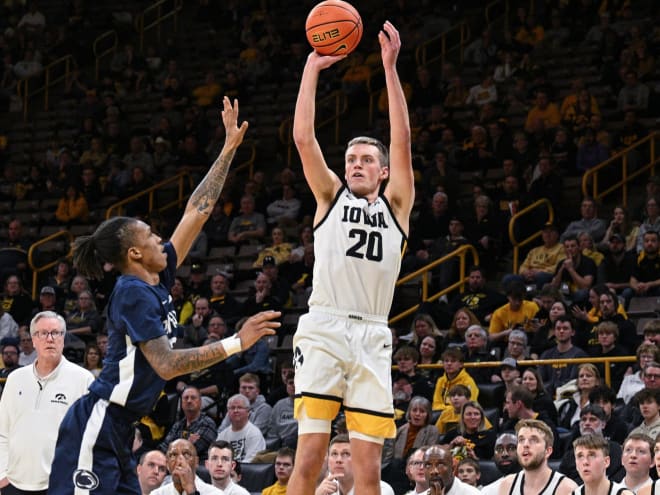 Payton Sandfort has yet to decide if he'll return to Iowa or go to the NBA next season. 