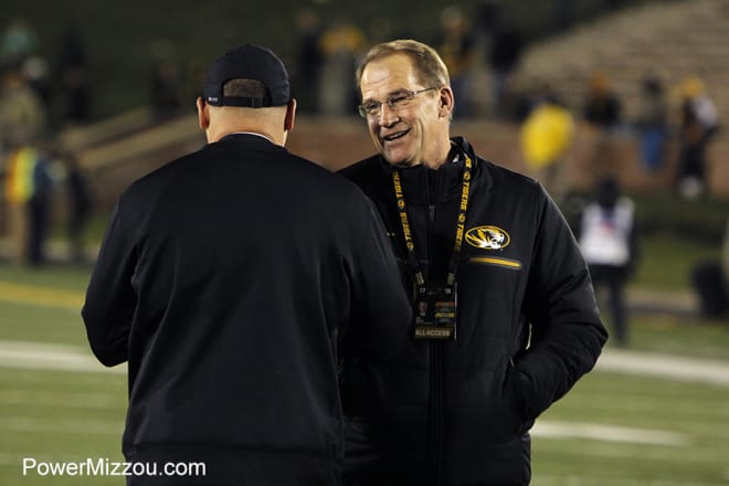 Missouri athletics director Jim Sterk and football coach Barry Odom