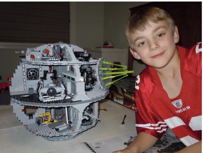 A young Brock Bowers with a Star Wars Lego set. Photo courtesy DeAnna Bowers.