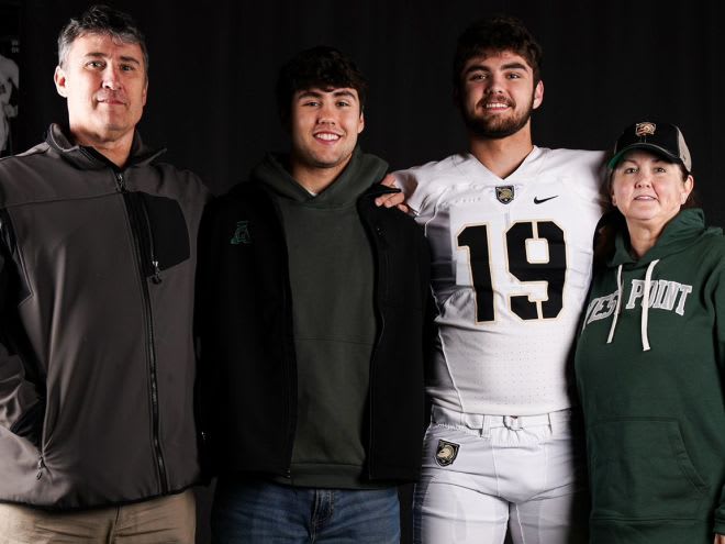 Tight-End Noah Prior and family during visit to West Point