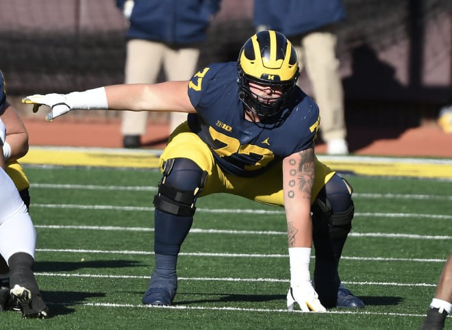 Michigan Wolverines football freshman offensive lineman received extended playing time against Penn State last season.