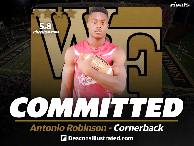 Antonio Robinson covers commitment with the Demon Deacons 