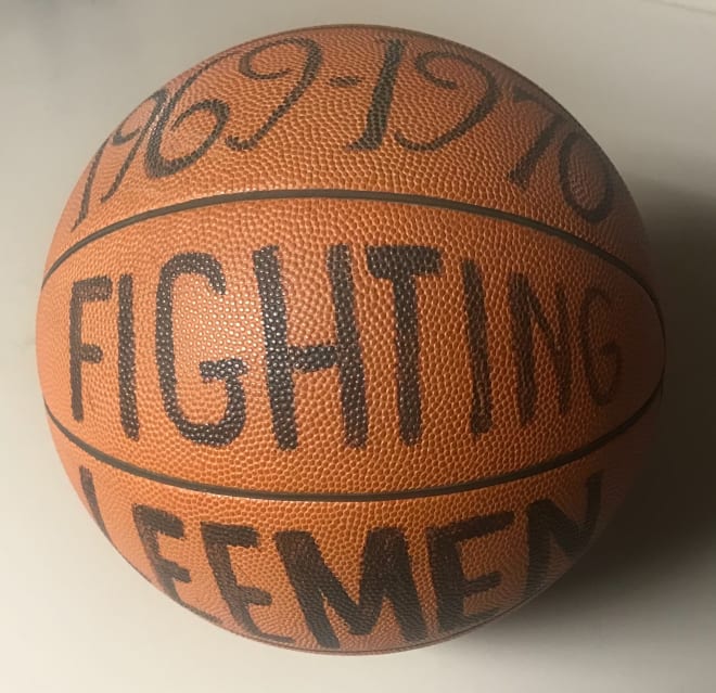 Here is the basketball signed by the 1969-70 Robert E. Lee players and coaching staff. It was presented to me by the team and Coach Paul Hatcher following my serious eye injury in January 1970.