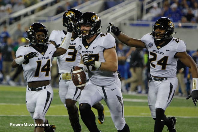 Missouri returns all three of its starting linebackers from 2017, including Cale Garrett (47) and Terez Hall (24).