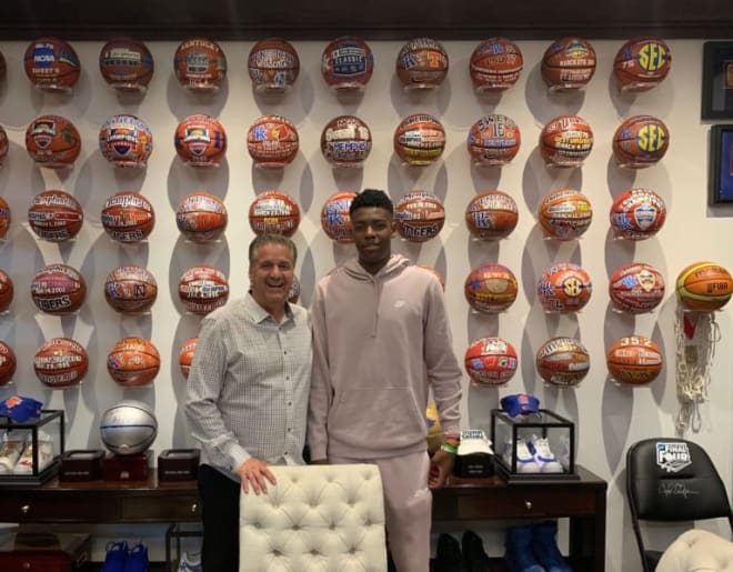 Brandon Miller and Coach Cal from his 2019 unofficial visit