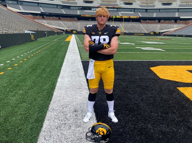 Class of 2024 defensive lineman Eddie Tuerk attended Iowa's junior day on Saturday.