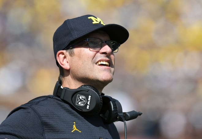 Michigan Wolverines football coach Jim Harbaugh is looking for his first Big Ten title as Michigan's coach.