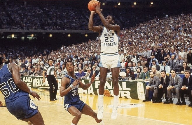 THI looks at the top UNC basketball teams ever, focusing here on the 1982 Tar Heels.