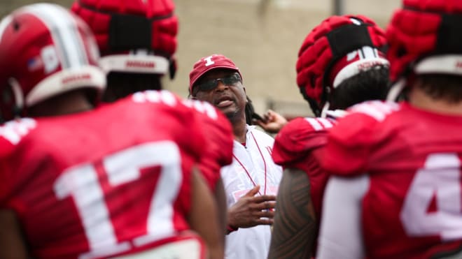 New defensive line coach Paul Randolph has put a big priority on 'impacting the quarterback' and doing it in a few ways. (IU Athletics)