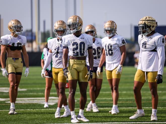 Notre Dame cornerback Benjamin Morrison (20) looks ready for another standout season for the Irish.