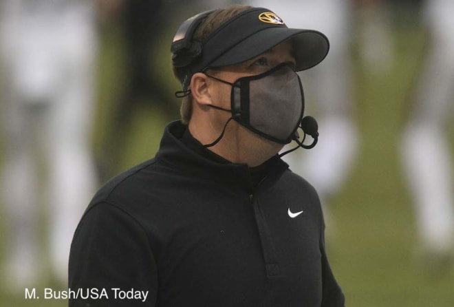 Missouri head coach Eli Drinkwitz visited the state Capitol on May 6 to advocate for the passing of an NIL bill.