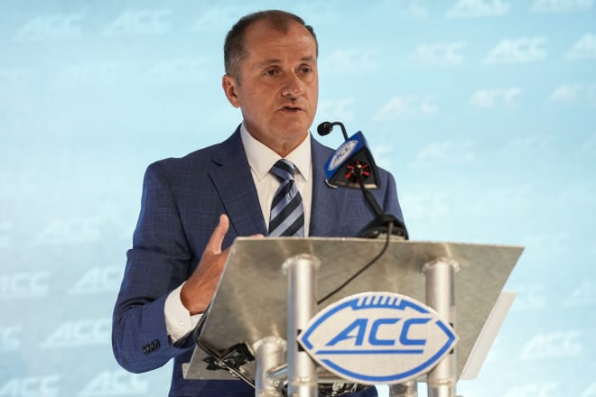 New Commissioner Jim Phillips speaks at ACC Kickoff last month.