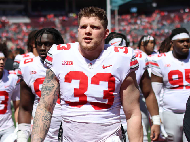 Ohio State defensive end Jack Sawyer will be one of the headliners for a large 2025 NFL Draft class coming out of Columbus. (Birm/DTE)