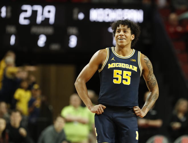 Michigan Wolverines basketball senior guard Eli Brooks led U-M in three-point makes last season.