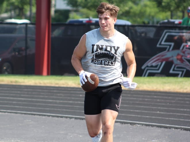 2024 TE out of Peru, Indiana Braxton Strong was one of the stars of Saturday's UIndy Mega Camp. 