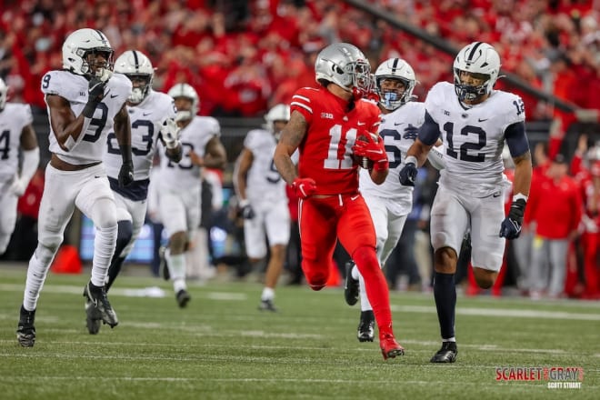 Ohio State football wide receiver Chris Olave available for Penn State