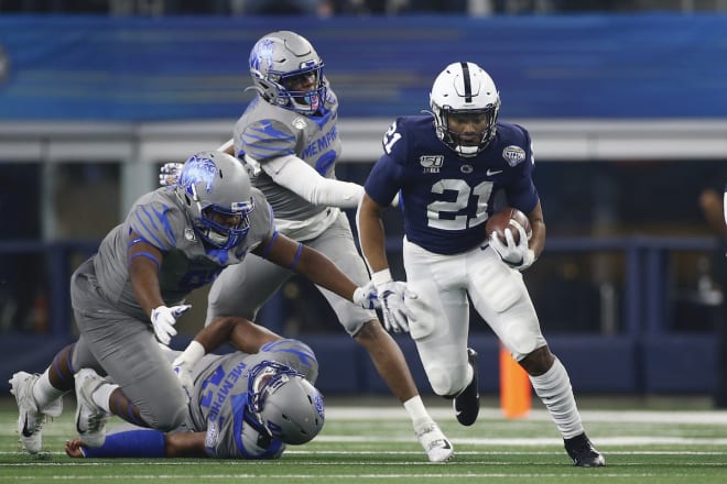 Noah Cain rushed for 443 yards and 8 TDs on 84 carries as a freshman in 2019.