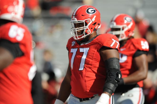 Isaiah Wynn will hold down left tackle for the Bulldogs this year.