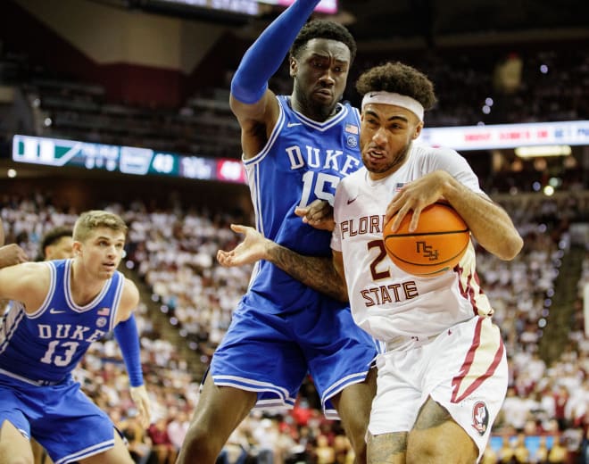 Duke's Mark Williams defends Florida State's Anthony Polite on Tuesday night. 