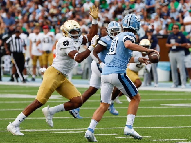 Drake Maye passed for 38 touchdowns and seven interceptions leading UNC to nine wins last season.