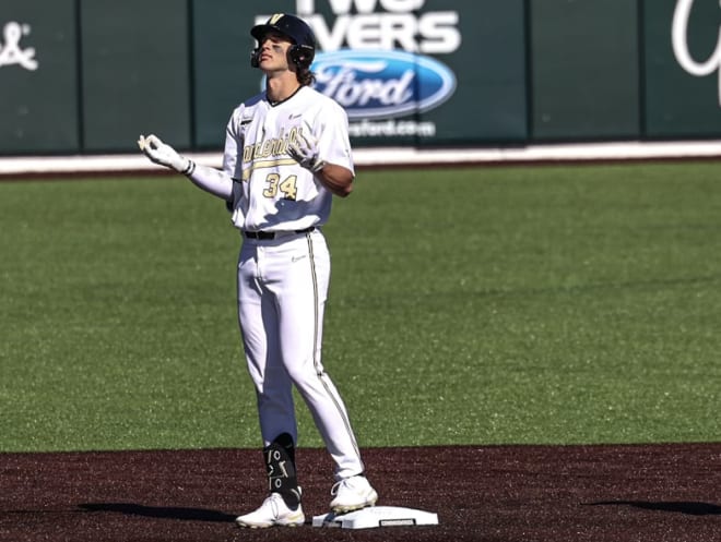 Vanderbilt player Davis Diaz competes during an NCAA baseball game